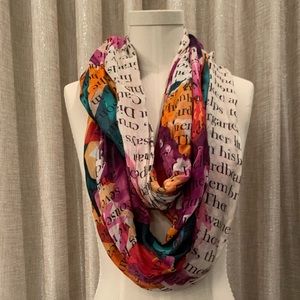Anthropologie book page and flower infinity scarf